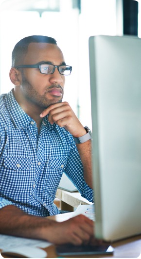 Man using desktop computer