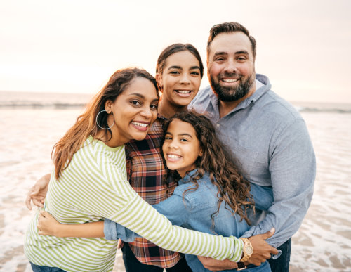 Family on the beach